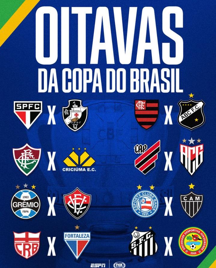 Sorteio da Copa do Brasil garante pelo menos um nordestino nas quartas de final